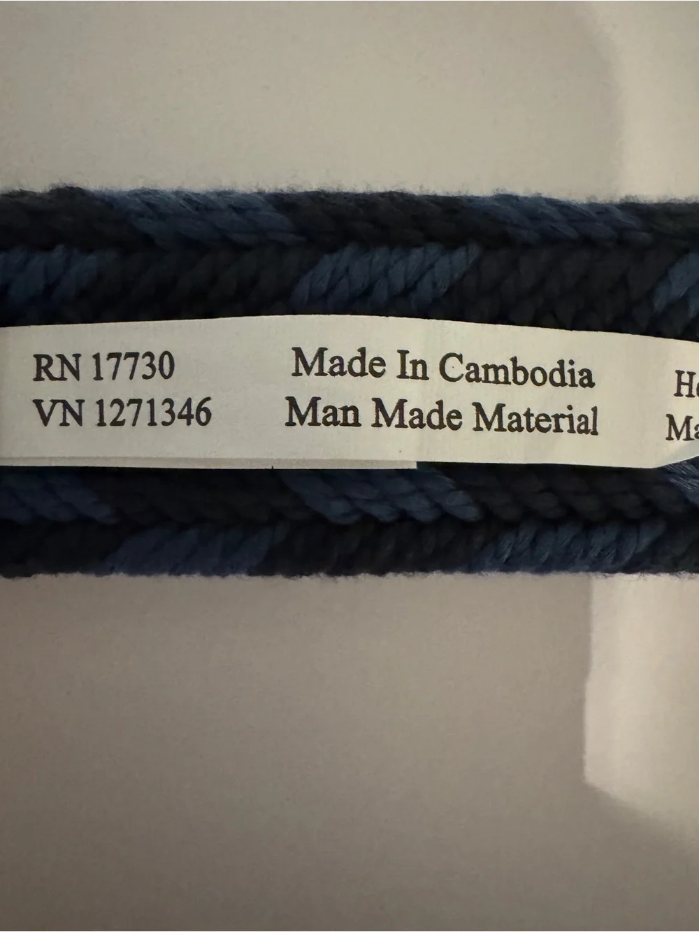 Goodfellow & Co Navy Braided Belt with Brown Leather Trim and Silver Buckle